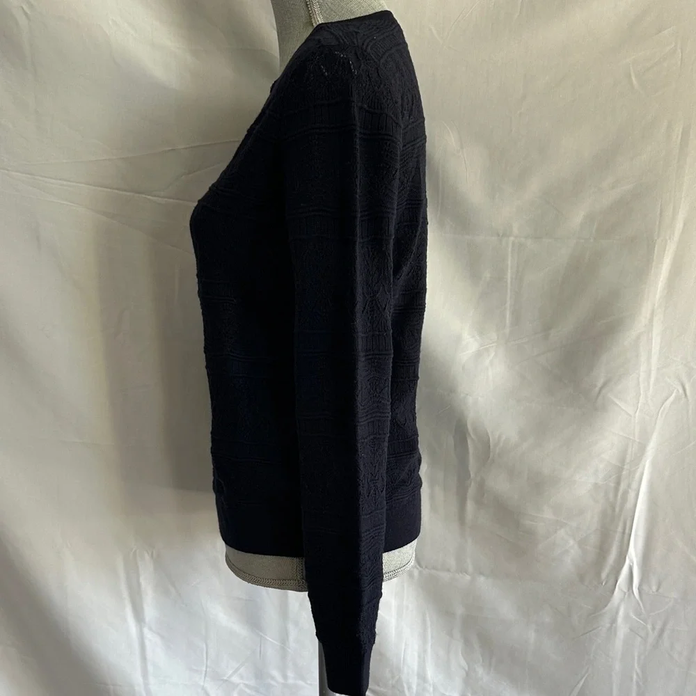 Sezane Lyna Jumper Knit Henley, in Navy - Picture 7 of 12